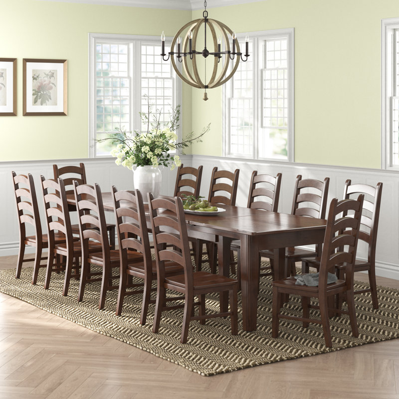 Iker 13 Piece Extendable Solid Wood Dining Set & Reviews Birch Lane